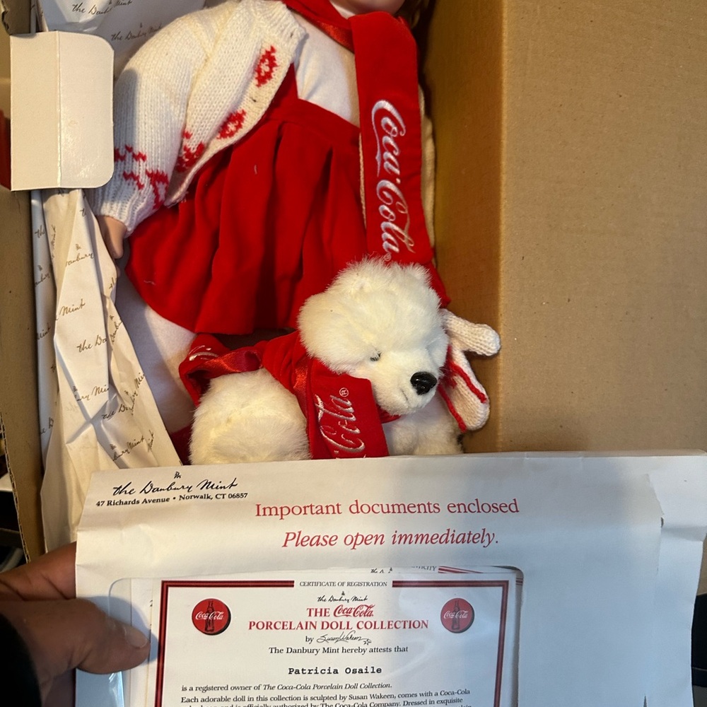 Coca Cola Festive Doll with Red and White Outfit